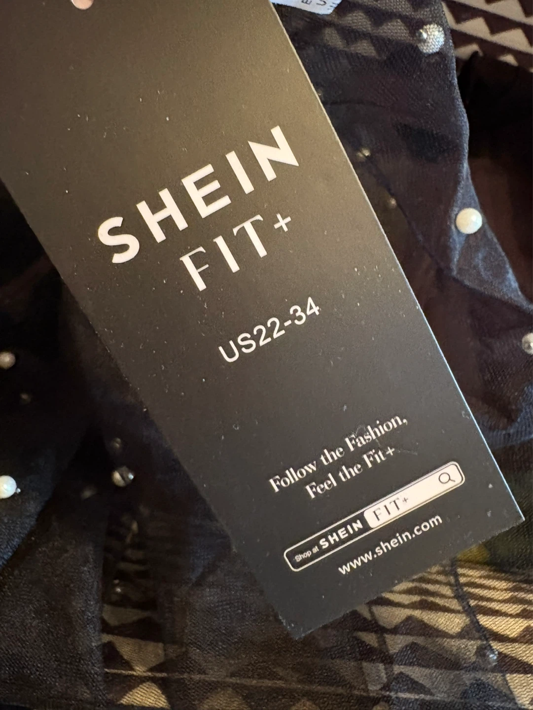 SHEIN Fit+ Black Sheer Beaded Top - photo 3