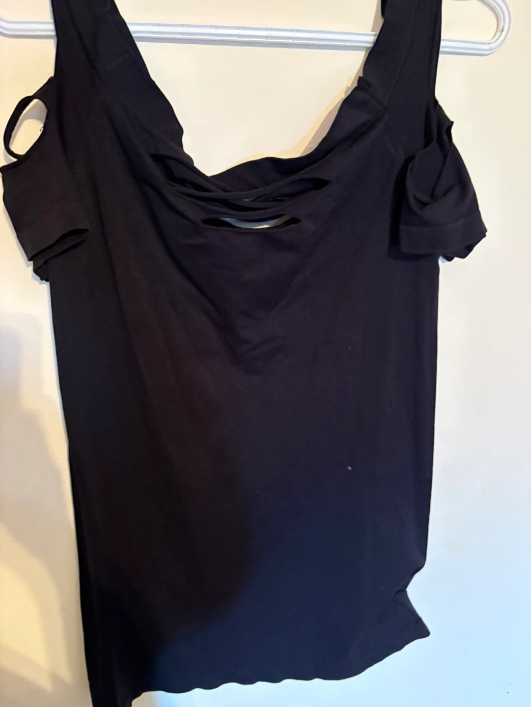Black Cold Shoulder Cut-Out Top - photo 2