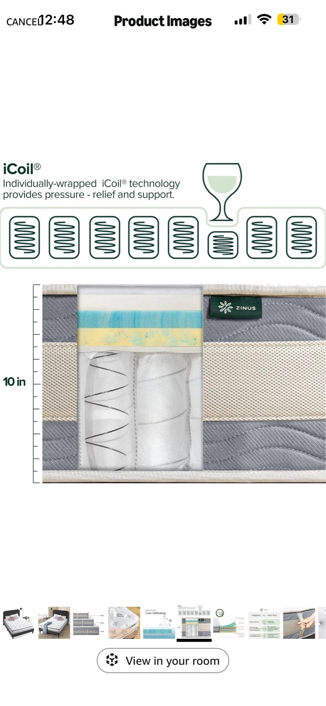 Zinus 10-inch Green Tea Mattress - photo 5