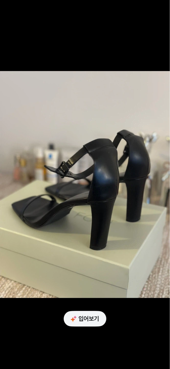 OAK + FORT Black Ankle Strap Square Toe Heels - photo 2