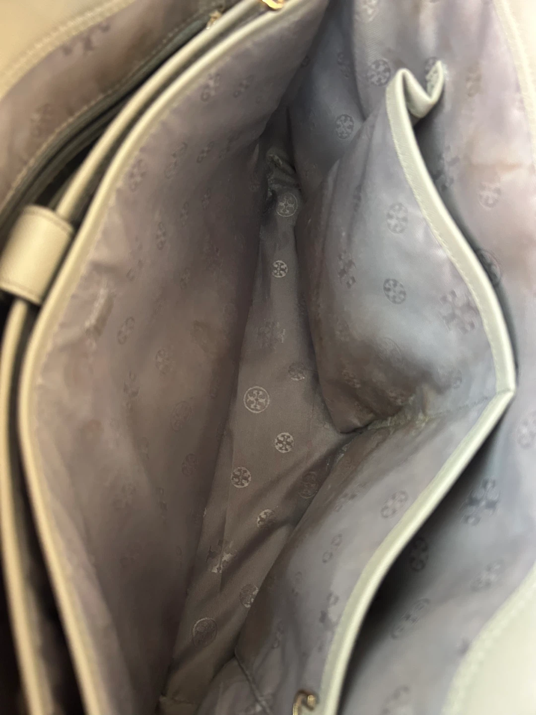 Tory Burch Taupe Leather Tote Bag with Silk Scarf - photo 5