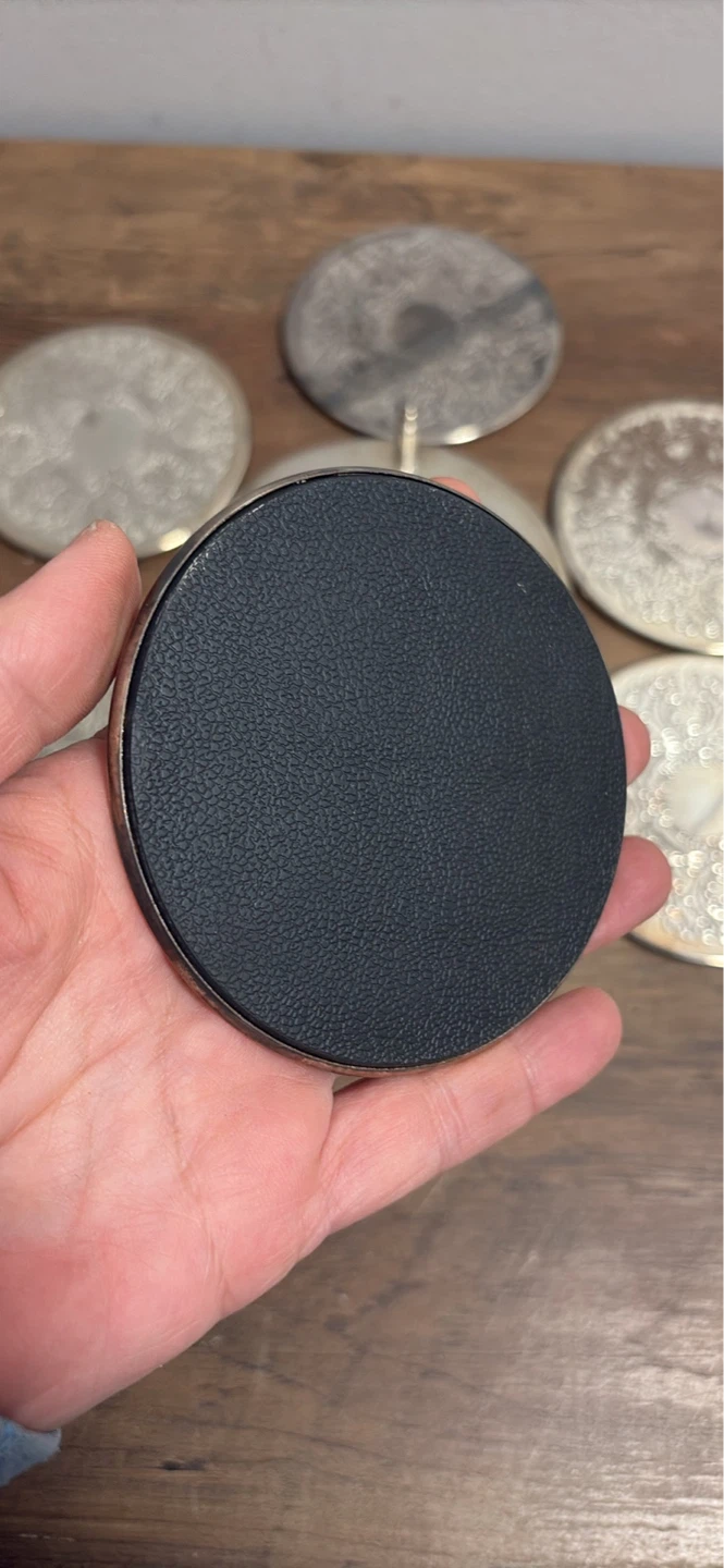 Set of 6 EP Silver Coasters with Holder - photo 4