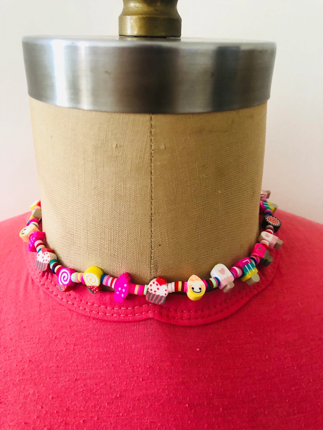 Colorful Charm Necklace with Sweets Beads