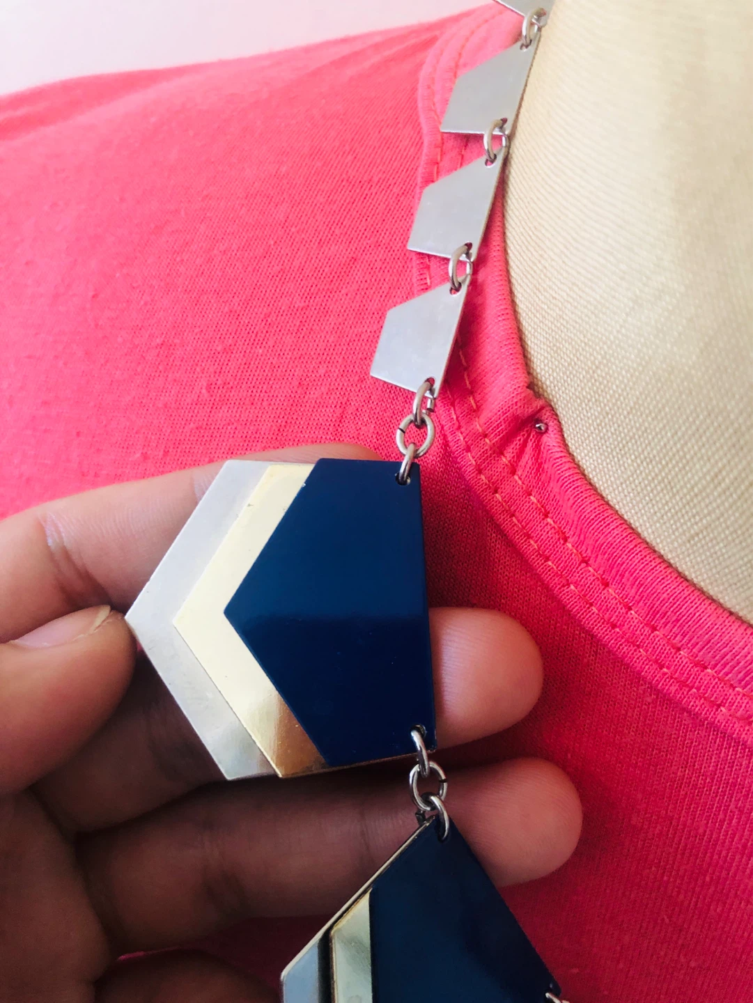 Express Geometric Statement Necklace - photo 2