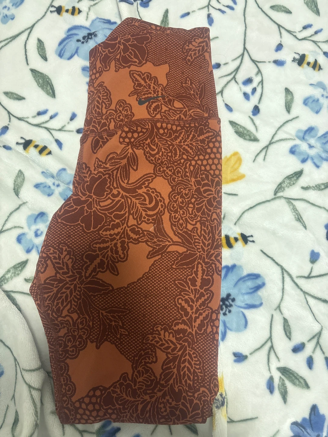 Athletic Leggings - Orange Floral Print