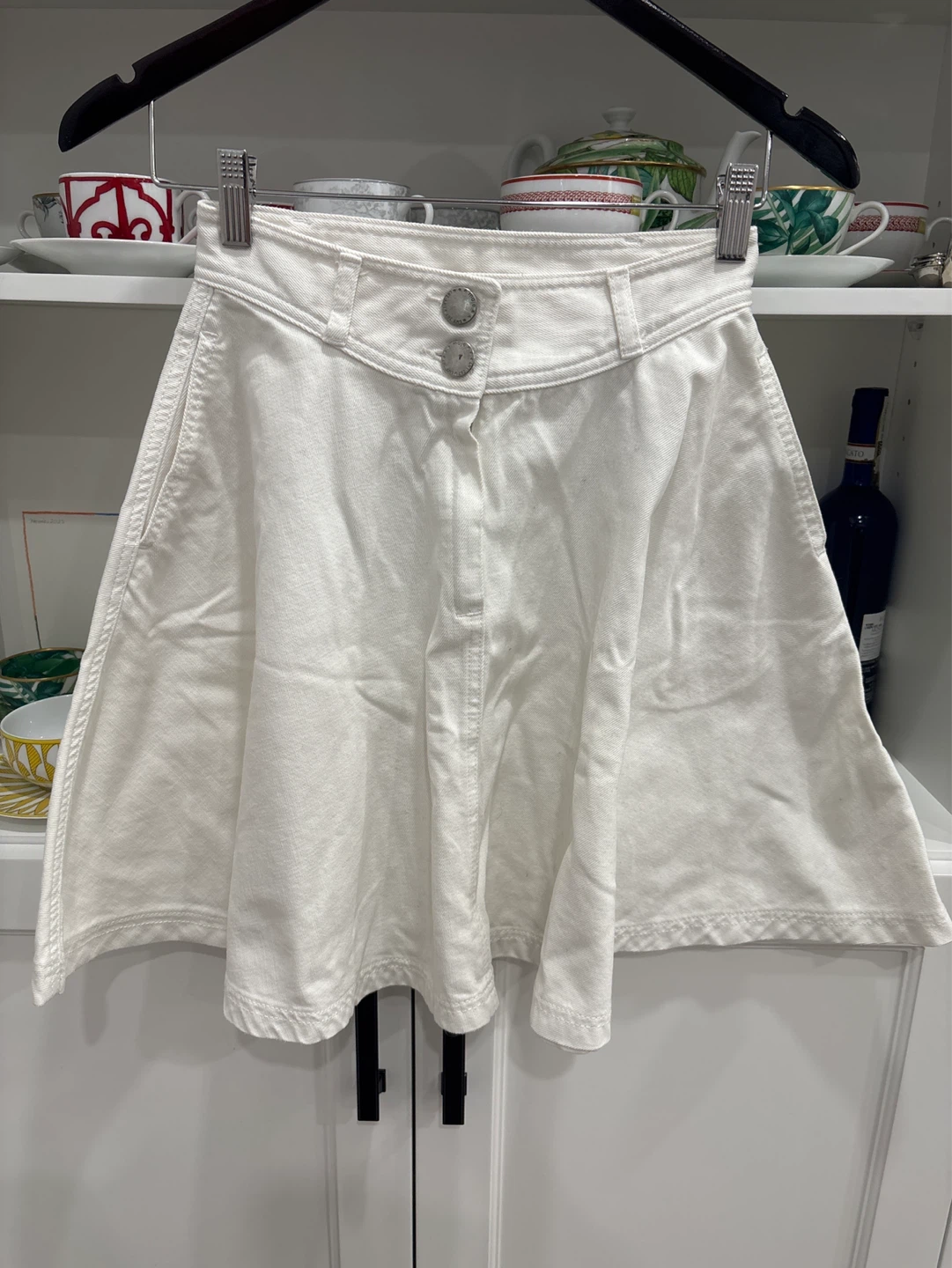 Maje White Denim Skirt Size 36