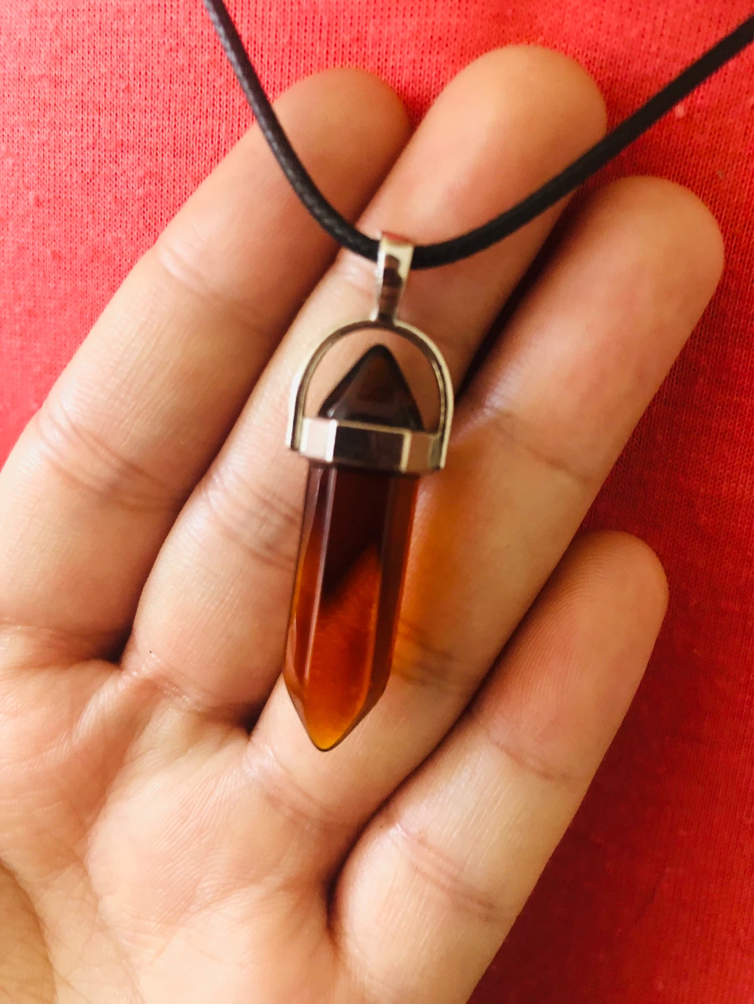 Brown Crystal Point Pendant Necklace - photo 2