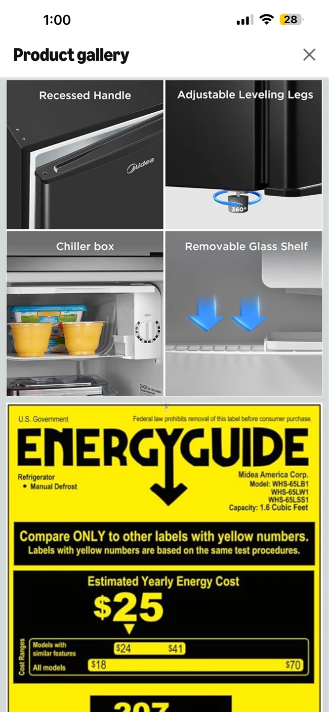 Midea 1.6 Cu. Ft. Compact Refrigerator - photo 4