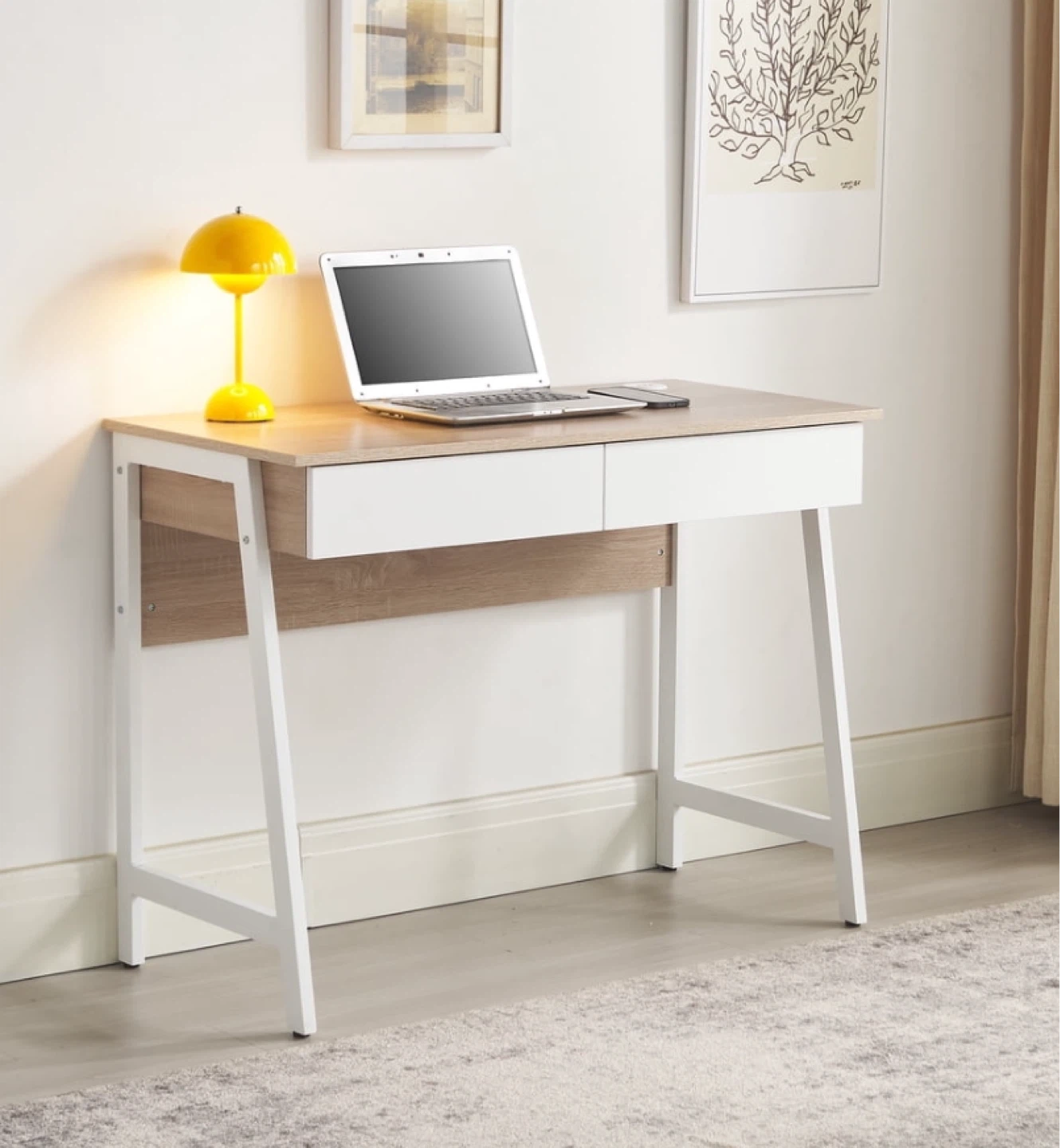 Mainstays 2-Drawer Computer Desk with USB Charger - photo 4