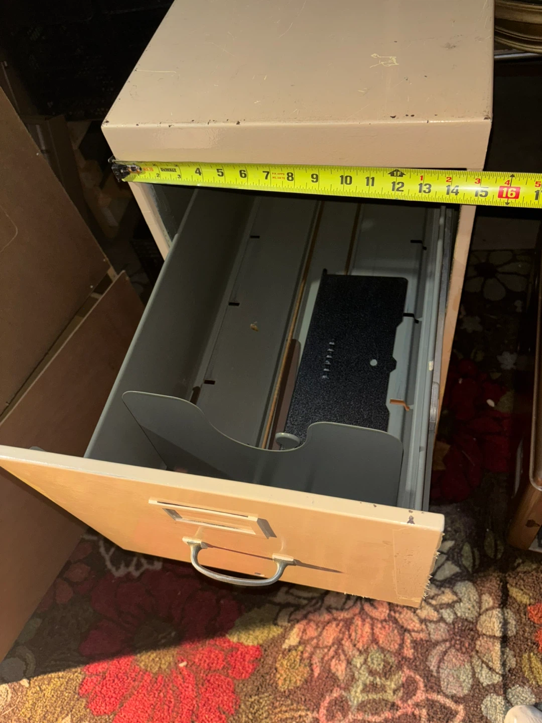 Tan 4-Drawer Metal Filing Cabinet - photo 2