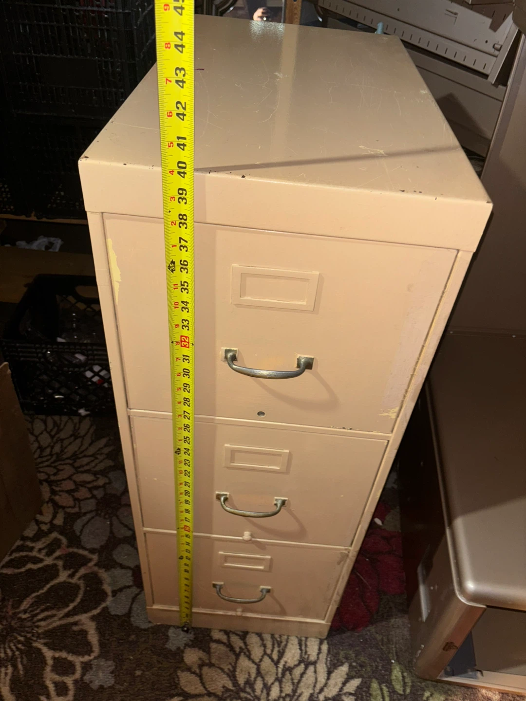 Tan 4-Drawer Metal Filing Cabinet