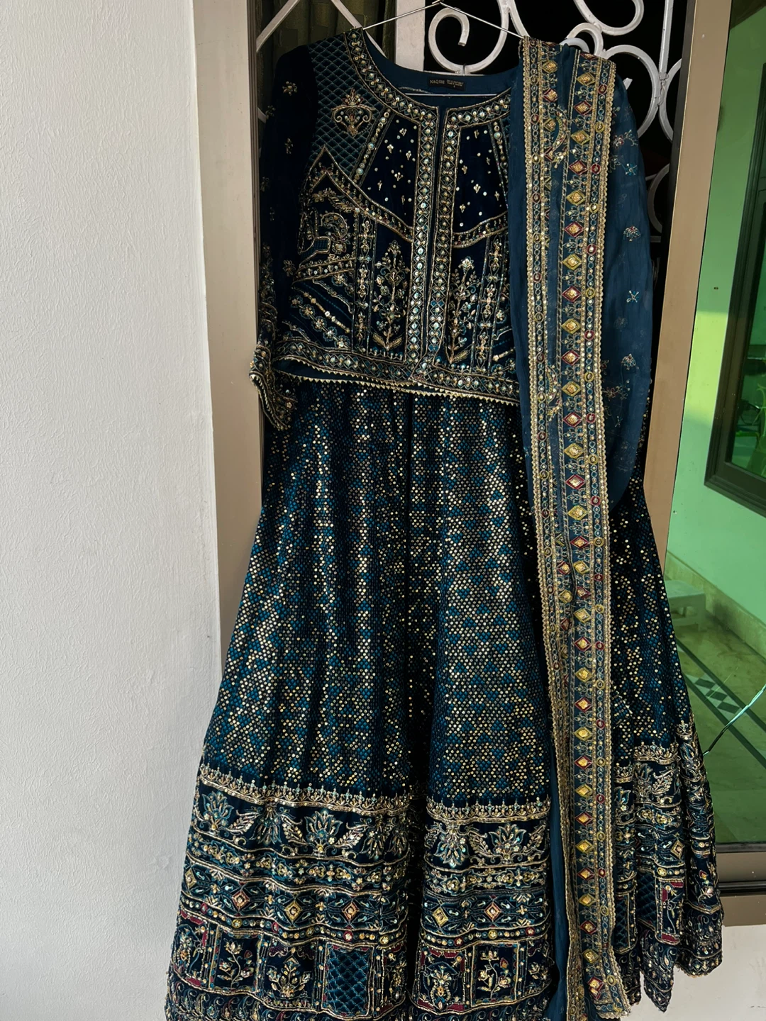 Blue Sequin Embroidered Lehenga Choli Dupatta Set - photo 2