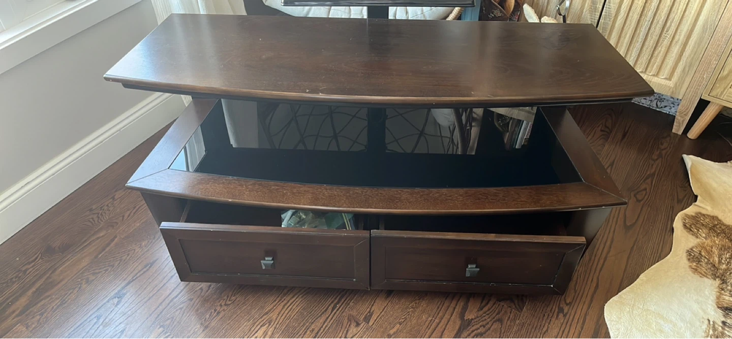 Heavy-Duty TV Stand with Soundbar Shelf & Storage Drawers - photo 2