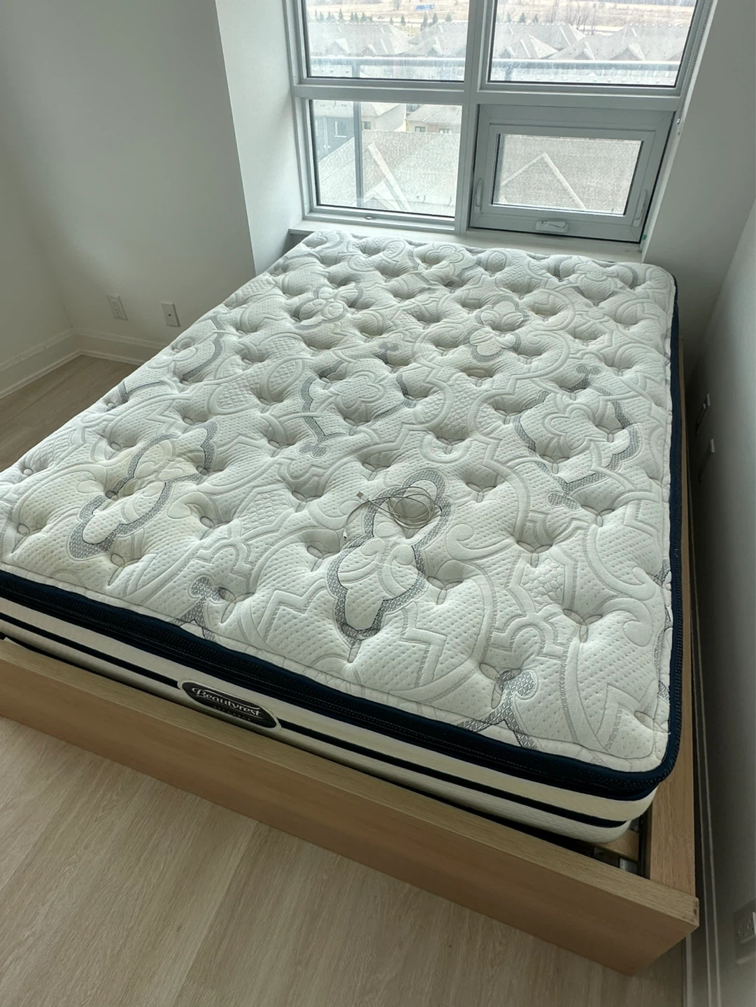 Selling only WOODEN BED FRAME with drawers and headboard