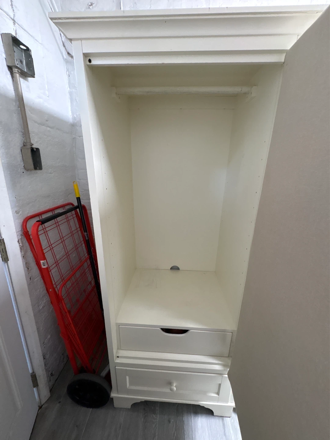 Cream Wardrobe with Mirror and Drawer - photo 2