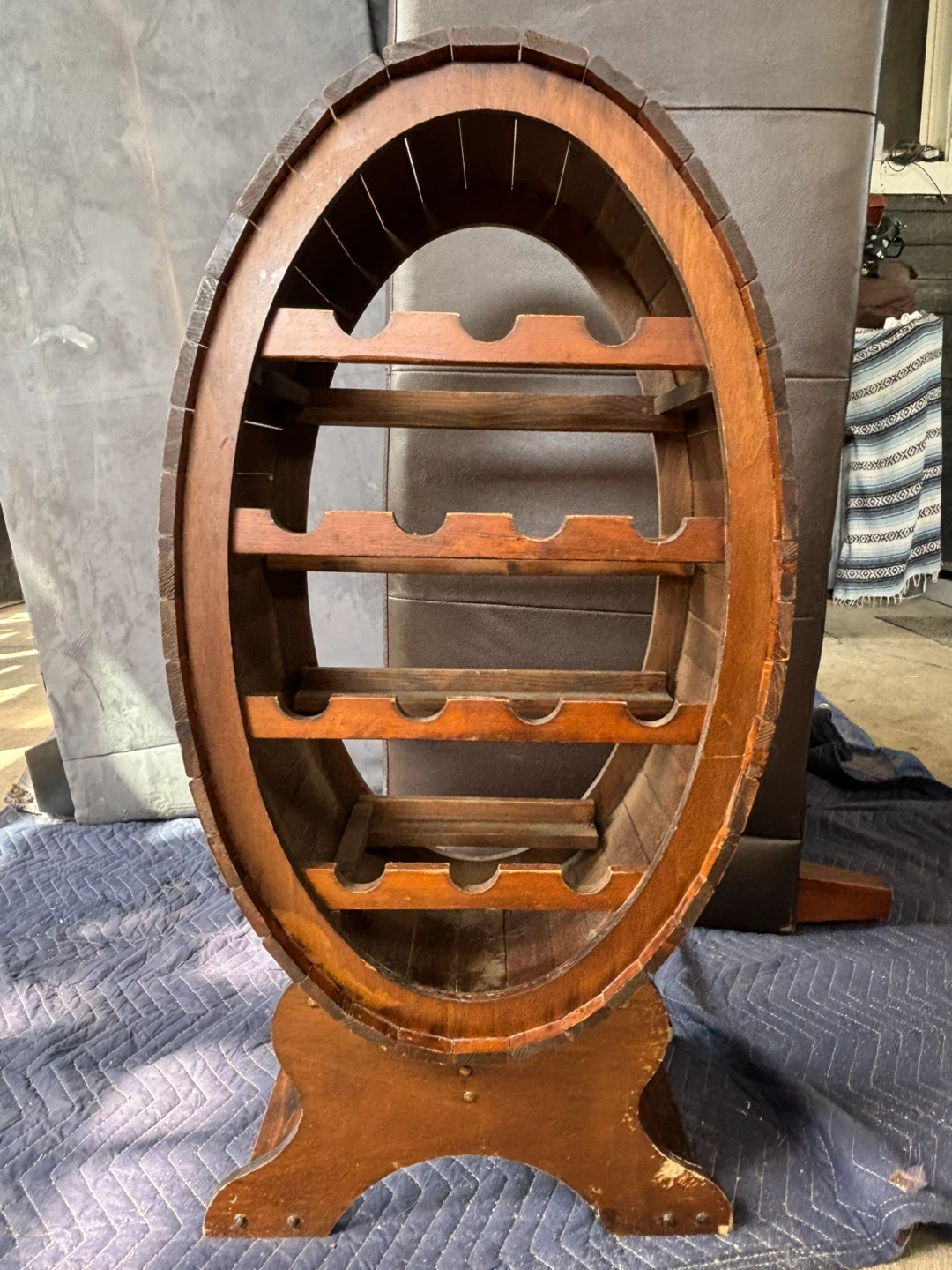Wooden Barrel Wine Rack