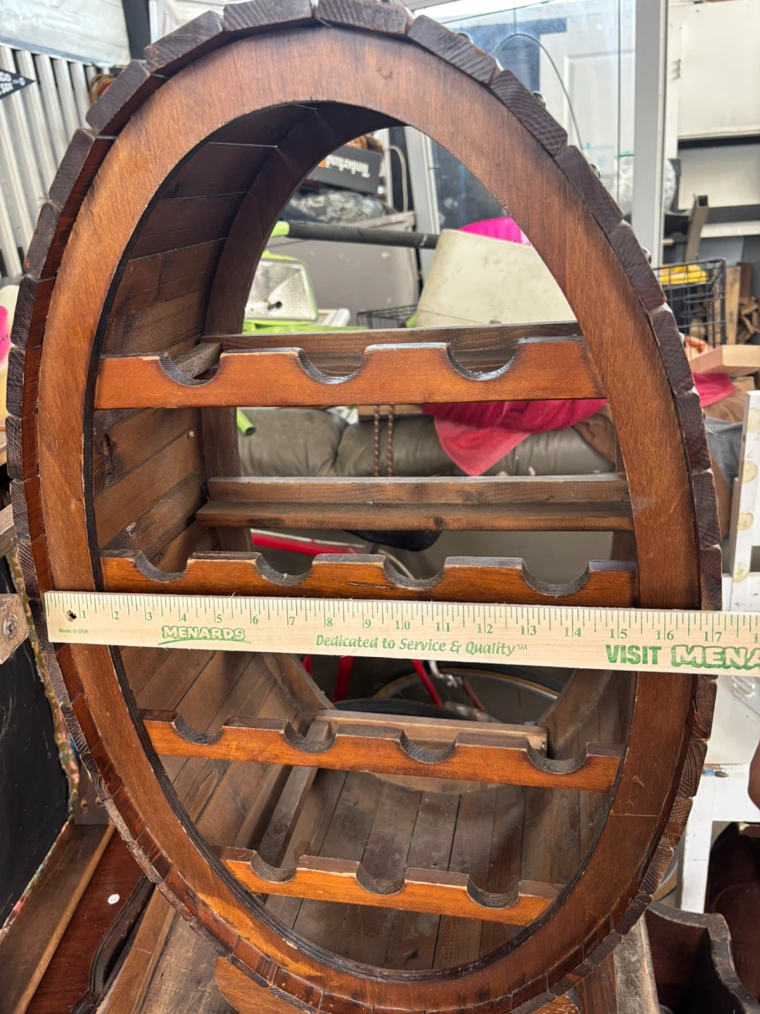 Wooden Barrel Wine Rack - photo 3