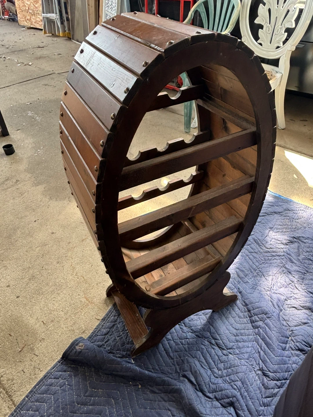 Wooden Barrel Wine Rack - photo 4