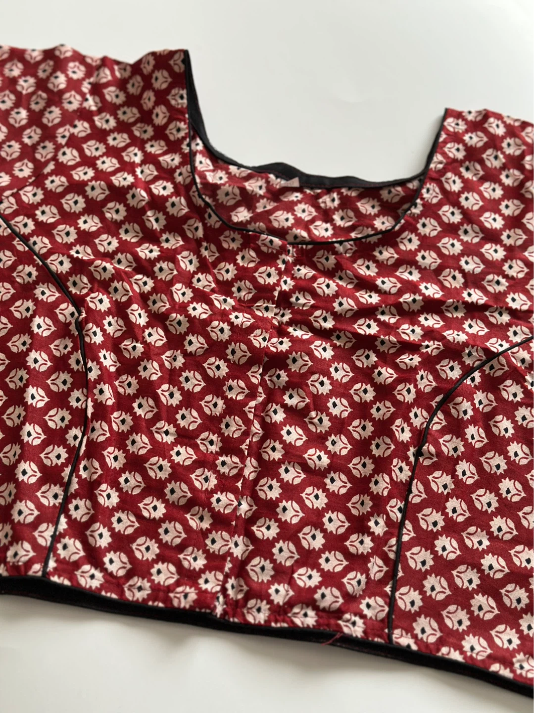 Ajrakh print cotton blouse ready to wear - photo 2