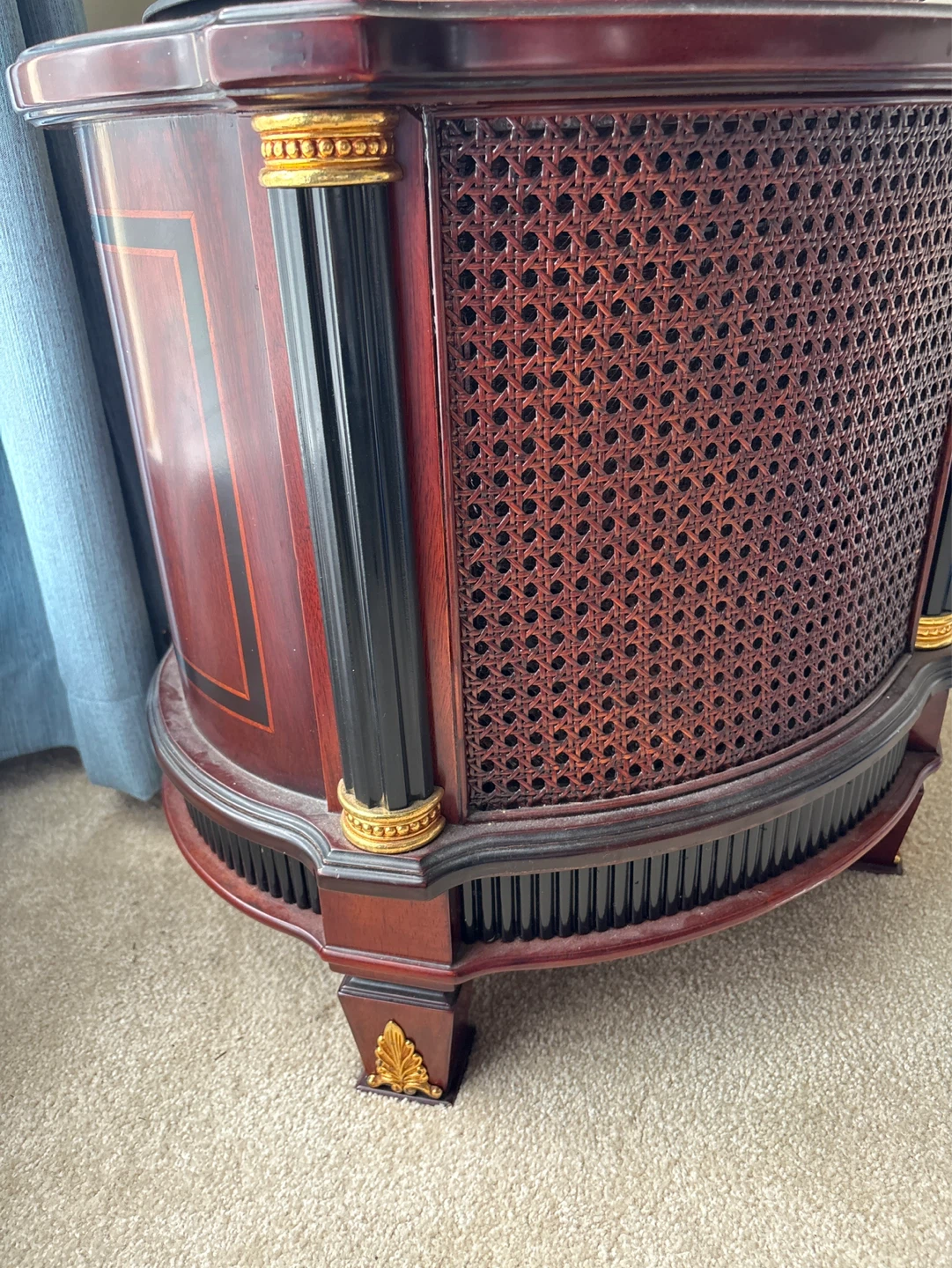 Decorative Cane Plant Stand with Wood Finish - photo 2