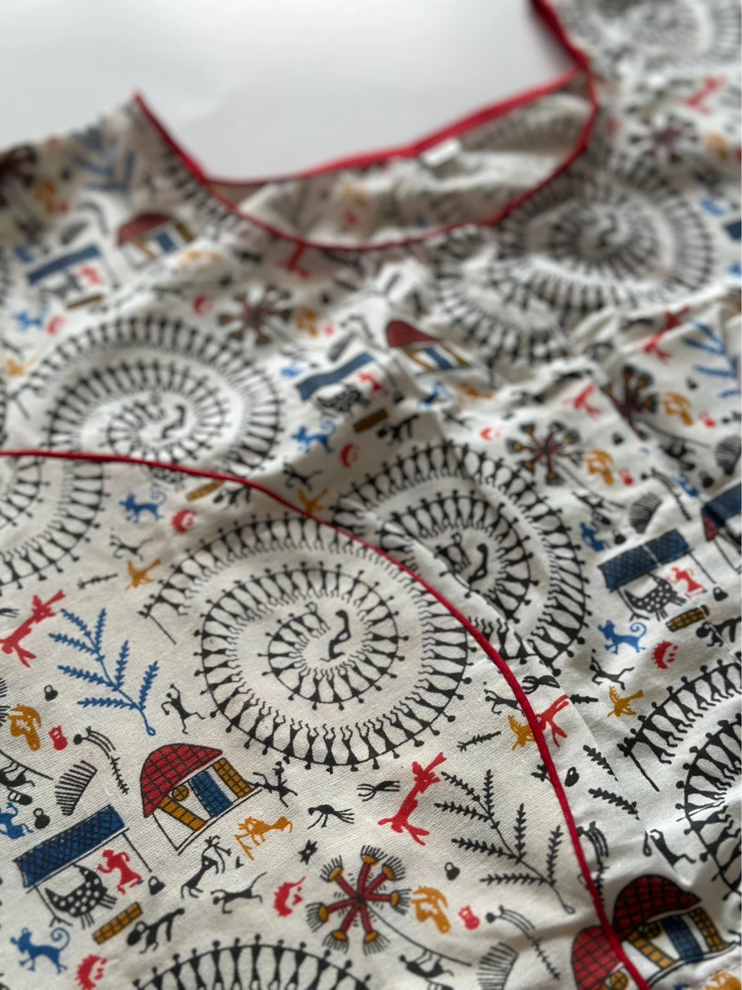 warli Folk Art Print ready to wear cotton blouse - photo 3