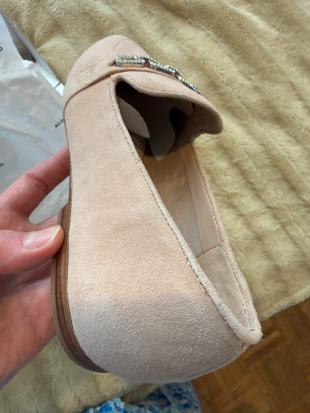 ALDO Pink Suede Loafers with Chain Detail - photo 5