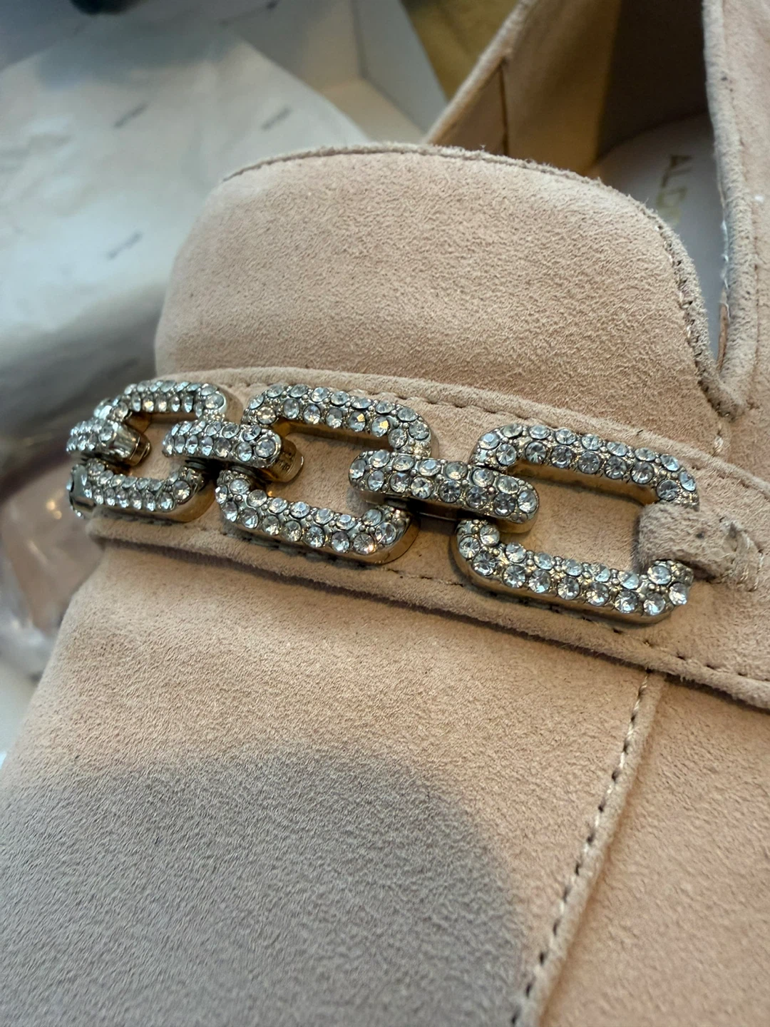 ALDO Pink Suede Loafers with Chain Detail - photo 4