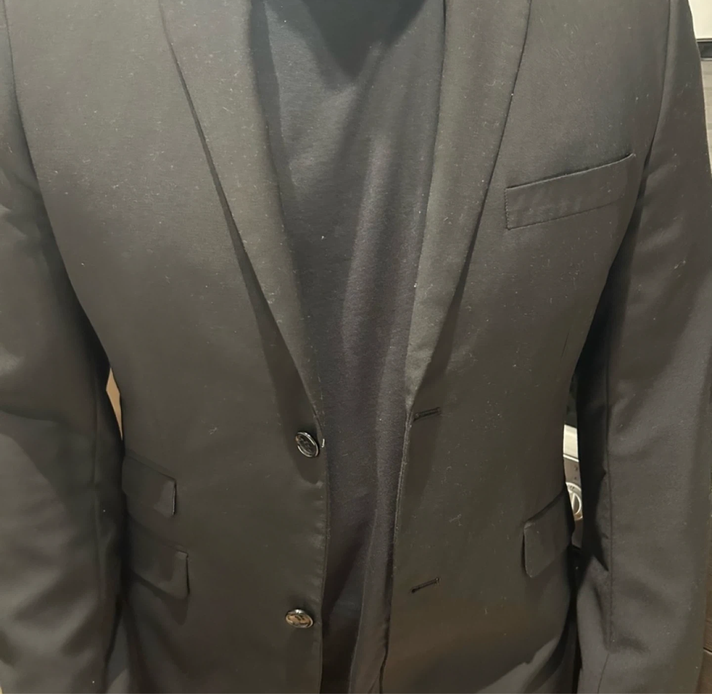 Men’s Delahaye Black Suit Jacket Blazer size 44 - photo 2