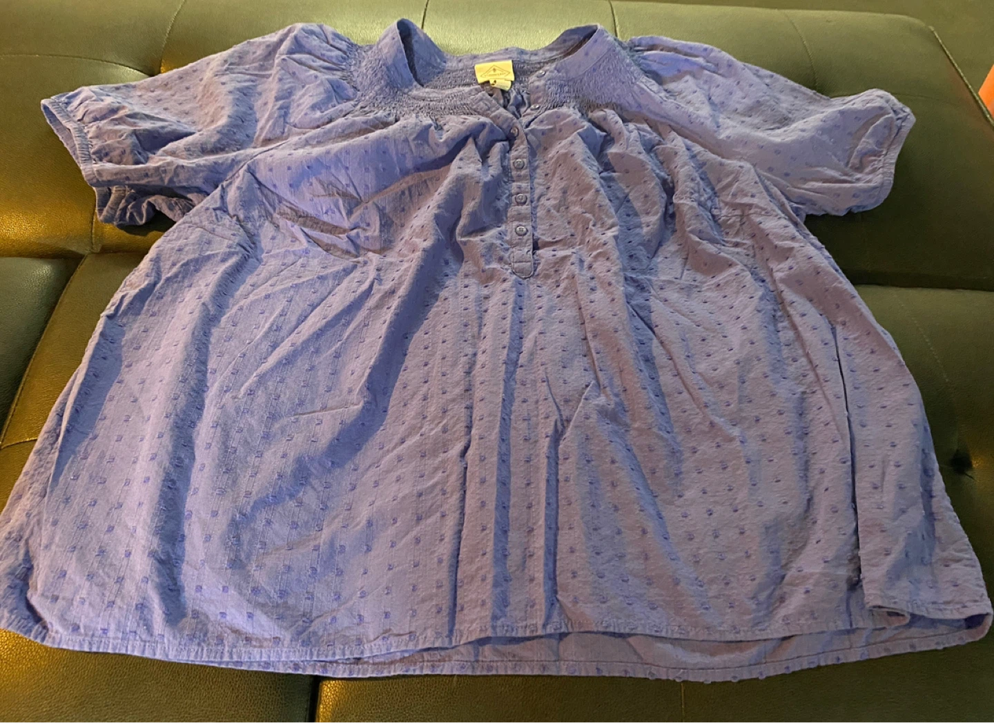 St. John's Bay Purple Textured Button-Up Blouse - Size 2X