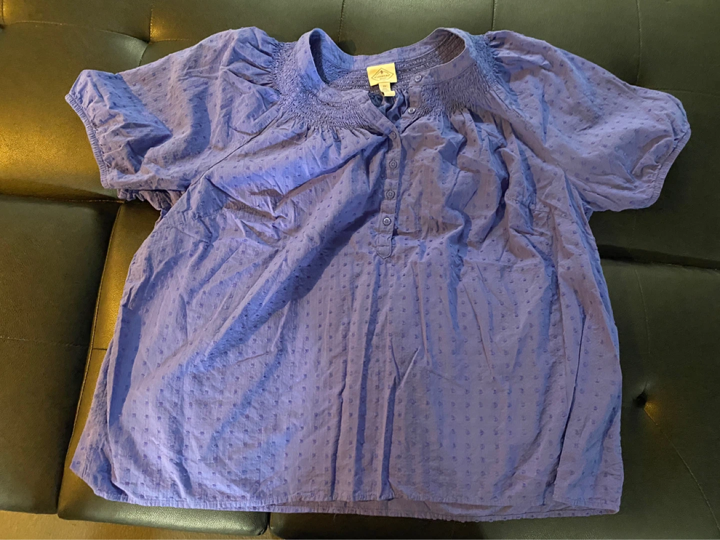 St. John's Bay Purple Textured Button-Up Blouse - Size 2X - photo 2