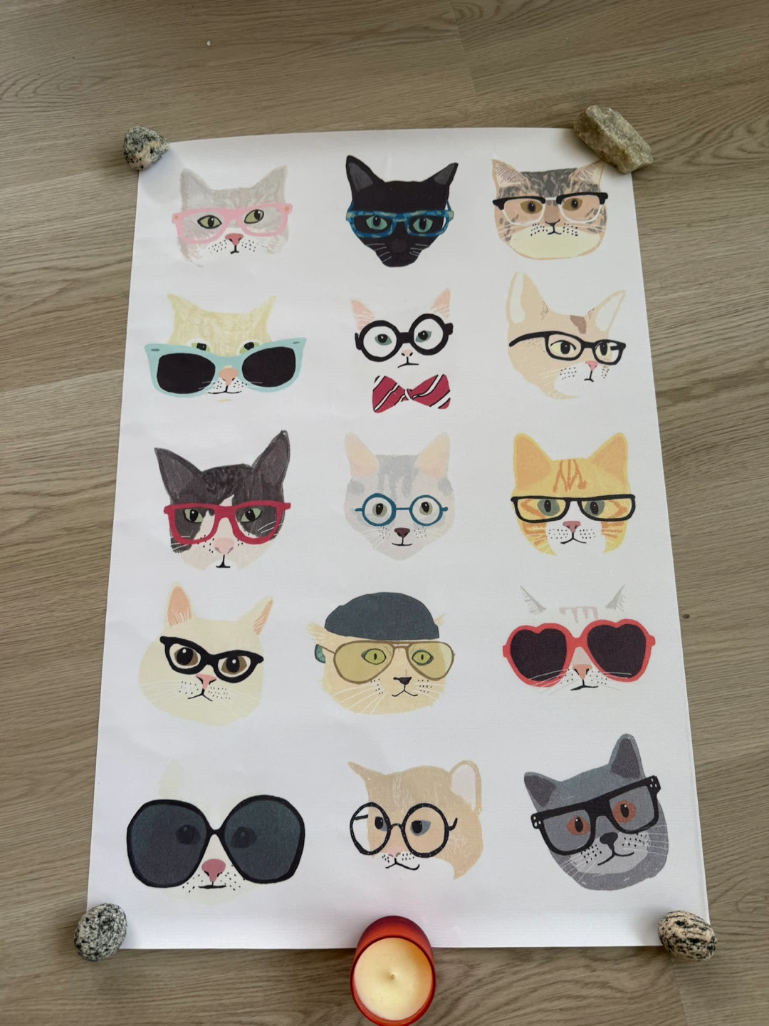 Cute cats in glasses print (no frame, just the canvas)