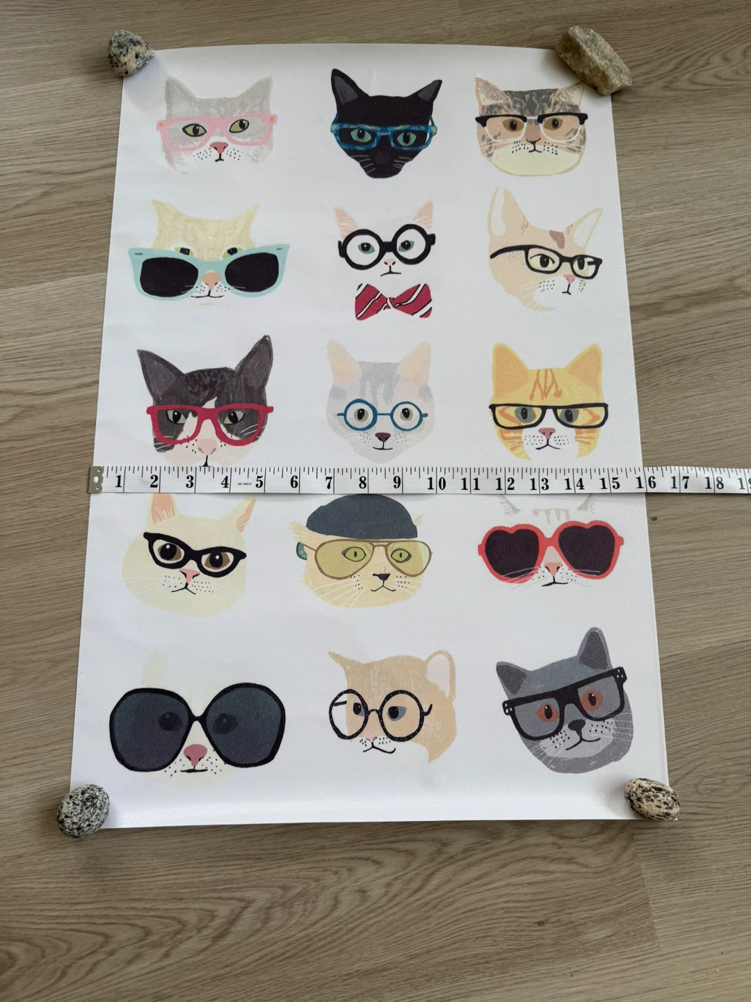 Cute cats in glasses print (no frame, just the canvas) - photo 3