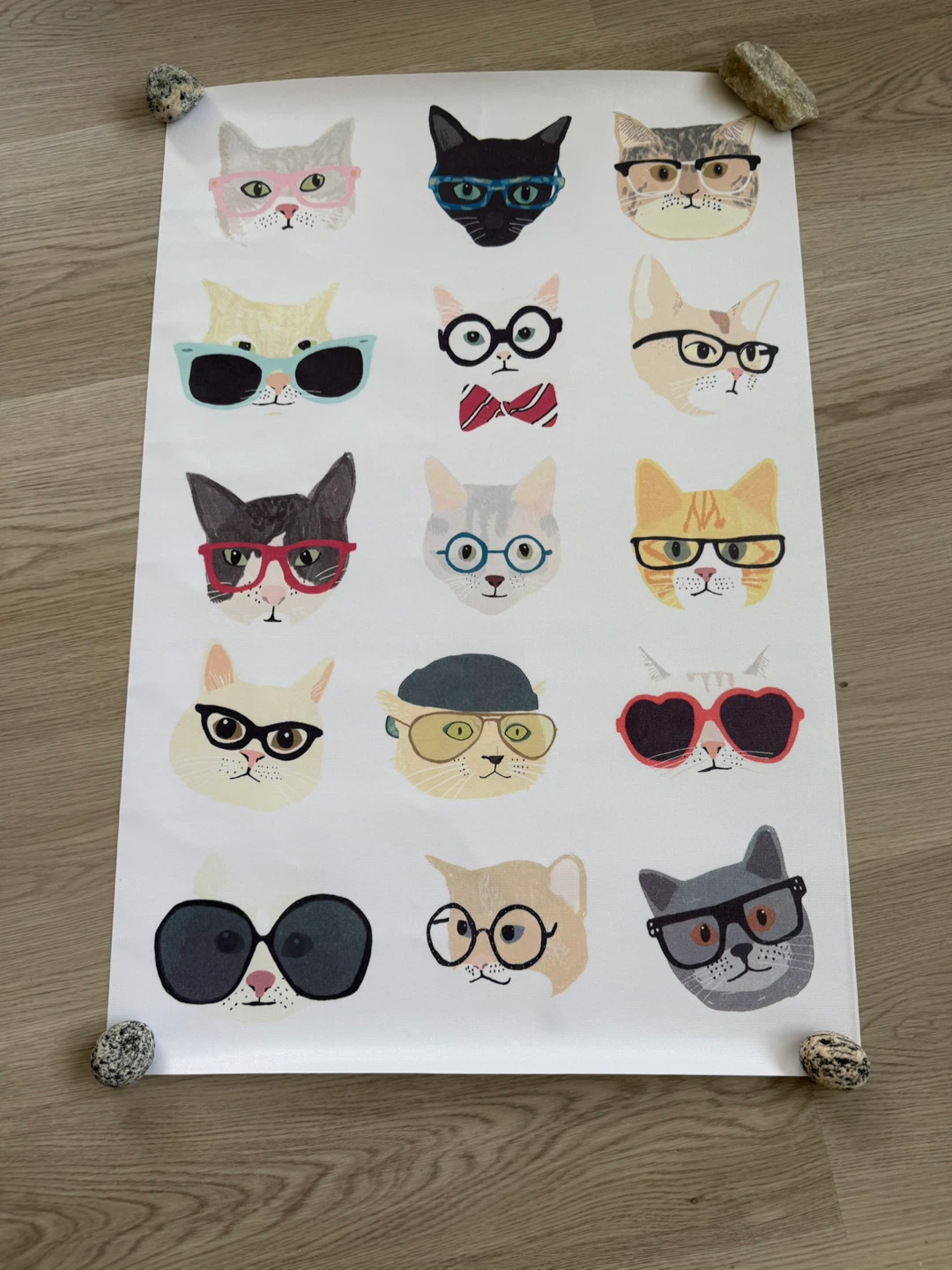Cute cats in glasses print (no frame, just the canvas) - photo 2