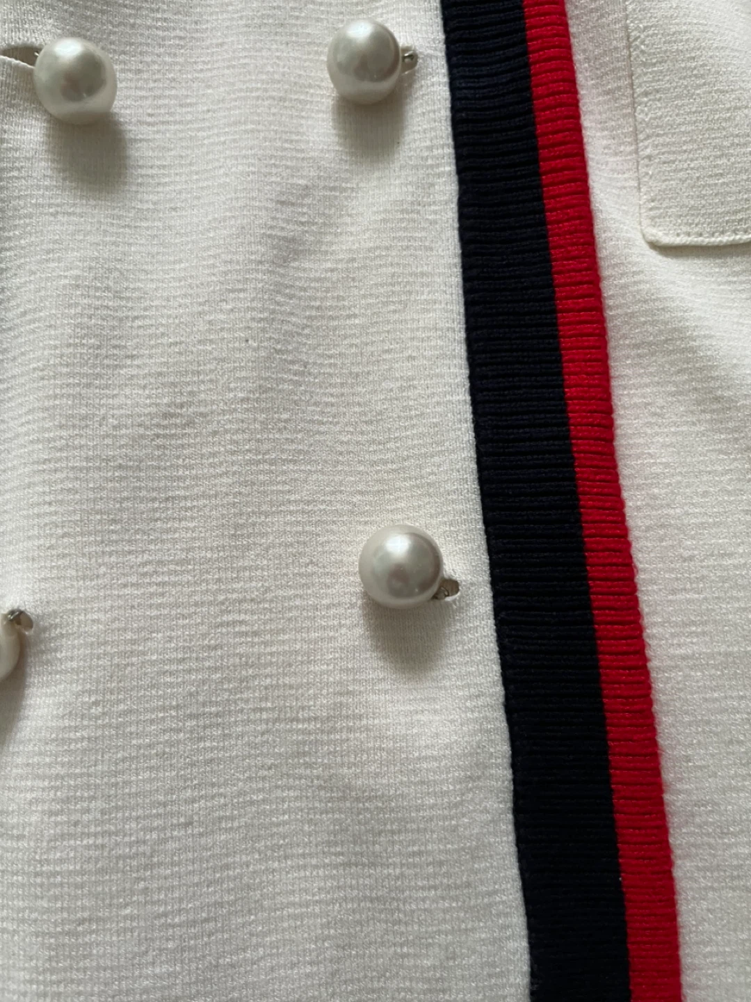 ZARA KNIT White Double-Breasted Blazer Cardigan Size L - photo 2