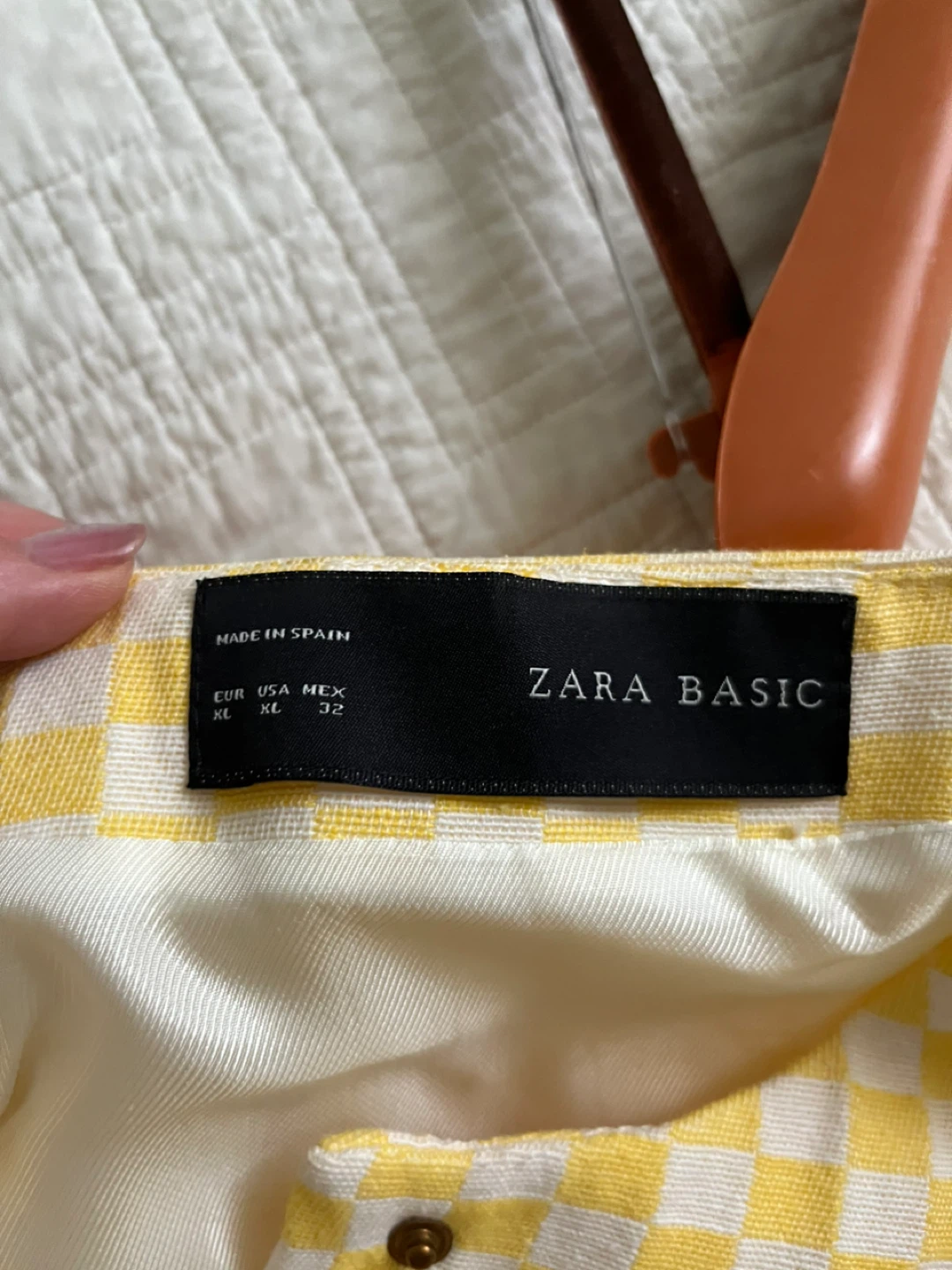 ZARA BASIC Yellow and White Checkered Jacket - photo 3