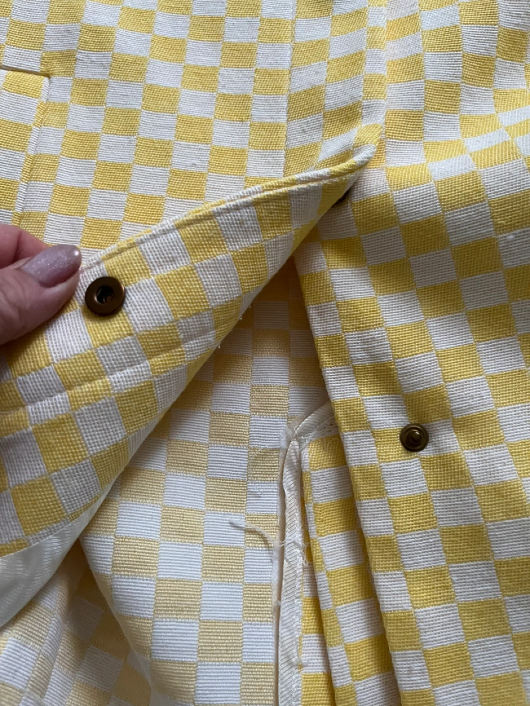 ZARA BASIC Yellow and White Checkered Jacket - photo 2