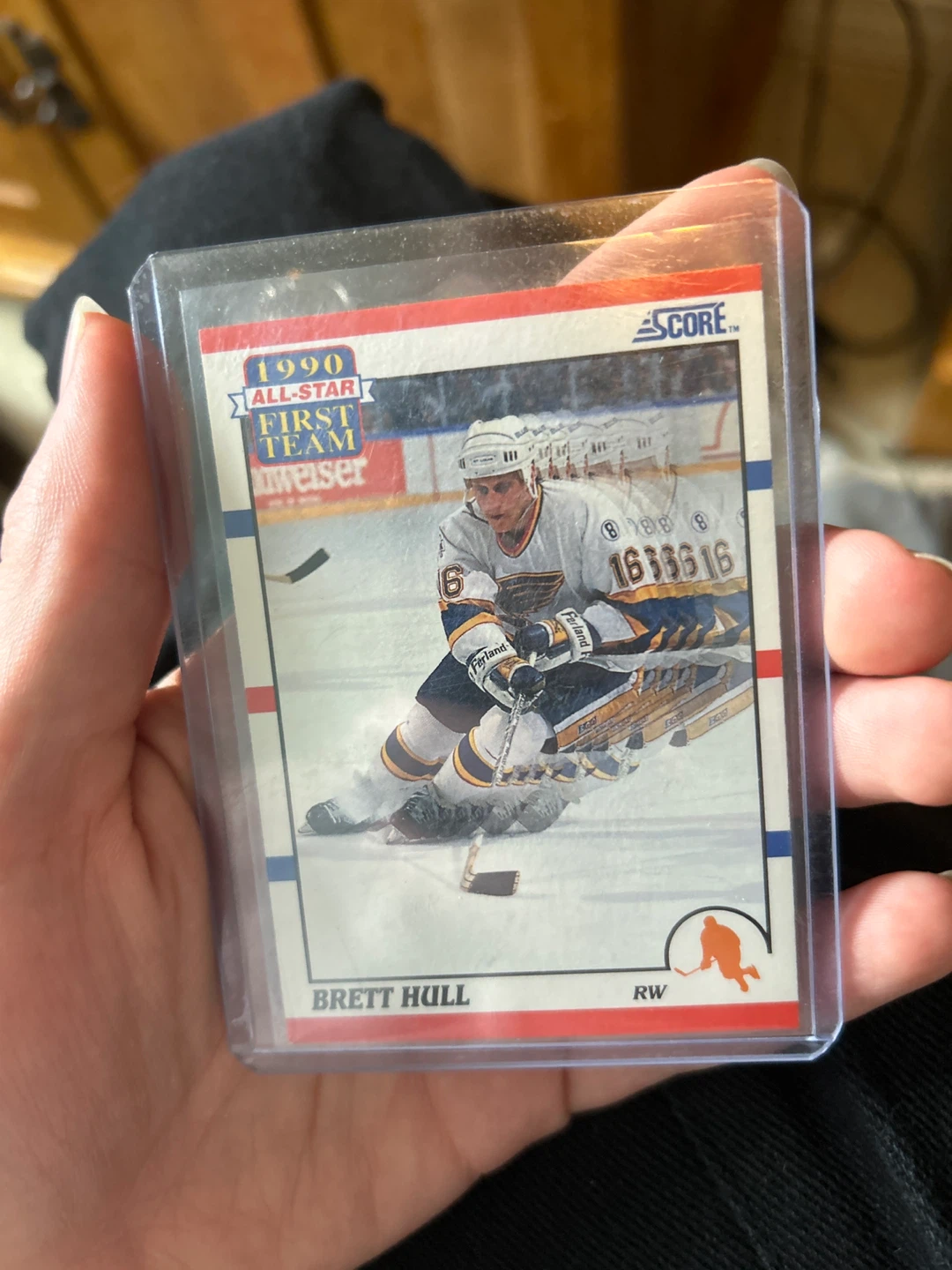 1990 Score Brett Hull All-Star First Team Hockey Card