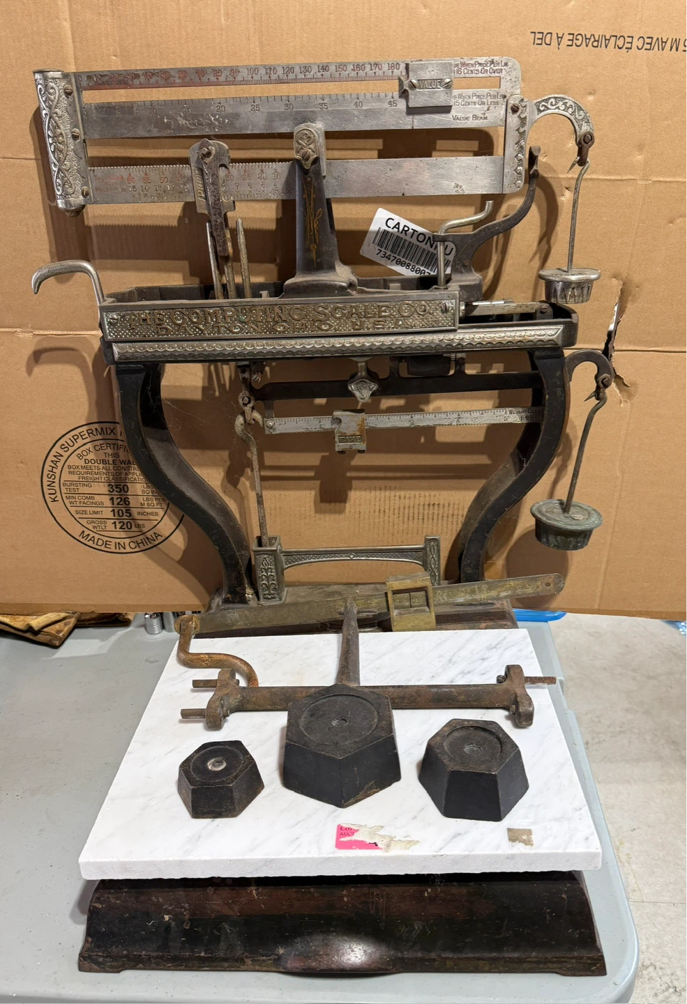 The Computing Scale Co. Antique Scale with Weights