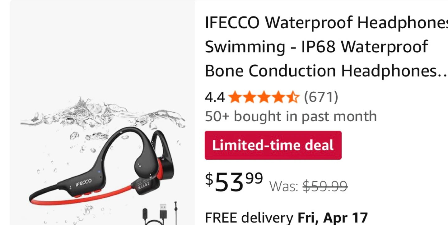 IFECCO X27 Bone Conduction Headphones - IP68 Waterproof - photo 4