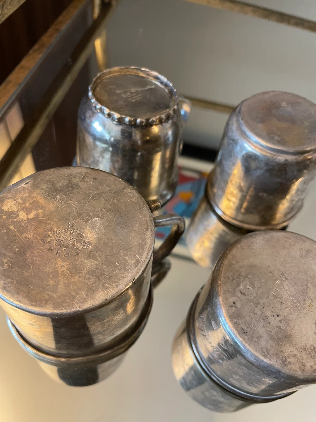 Set of 4 Vintage + Antique Silver Plated Child Cups - photo 4