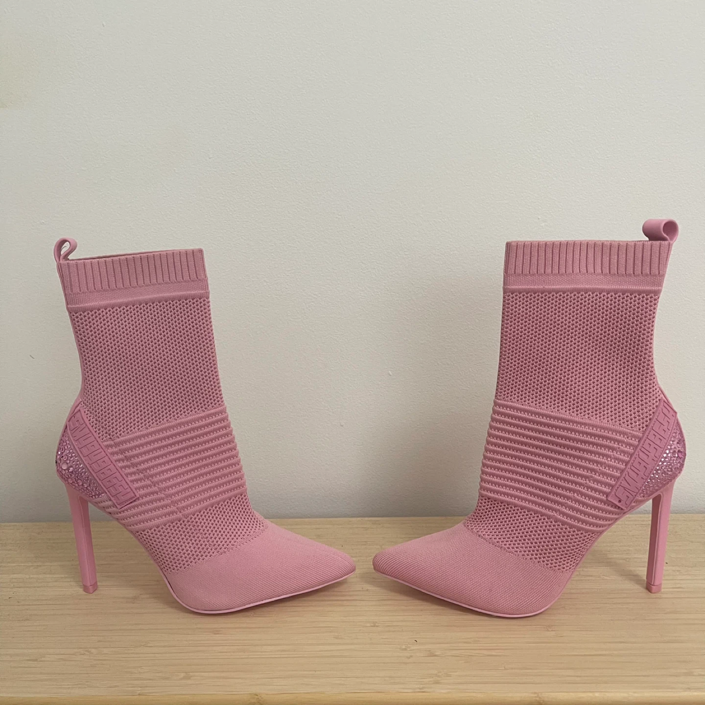 Steve Madden Pink Studded Sock Booties - photo 3