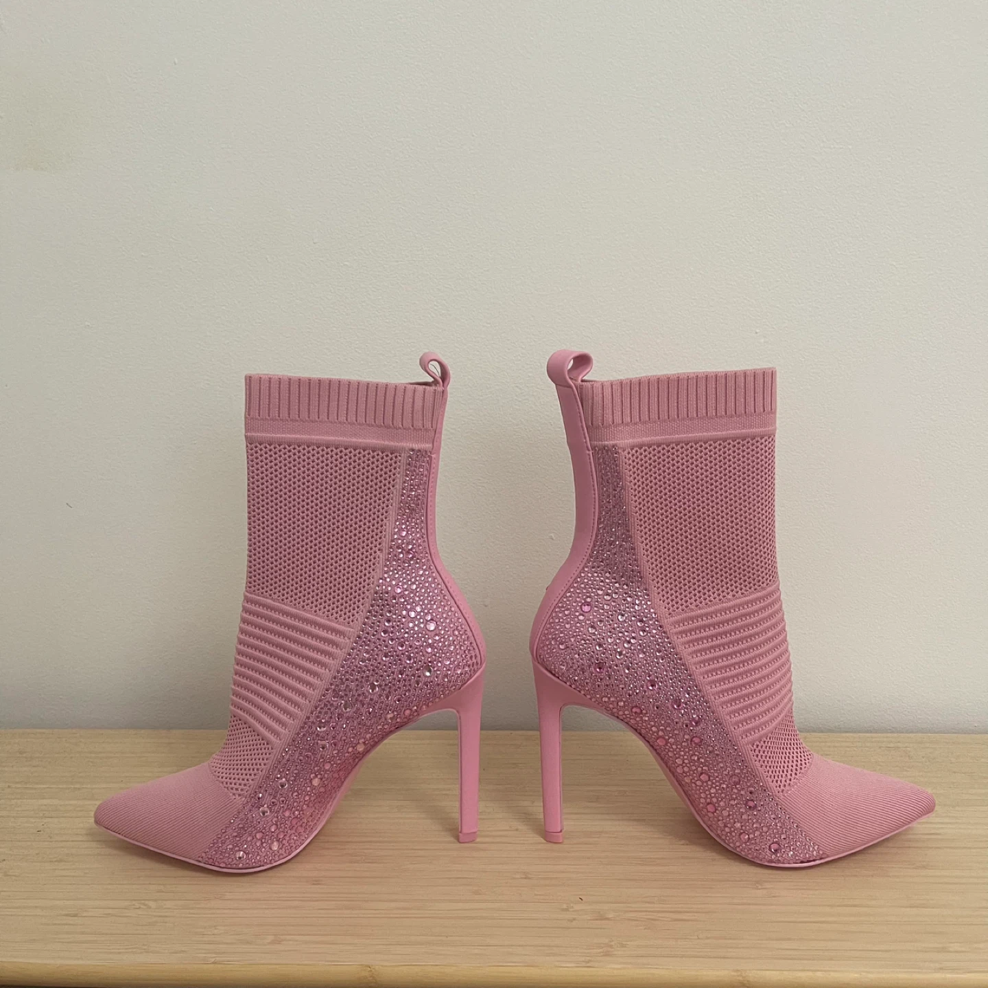 Steve Madden Pink Studded Sock Booties - photo 4