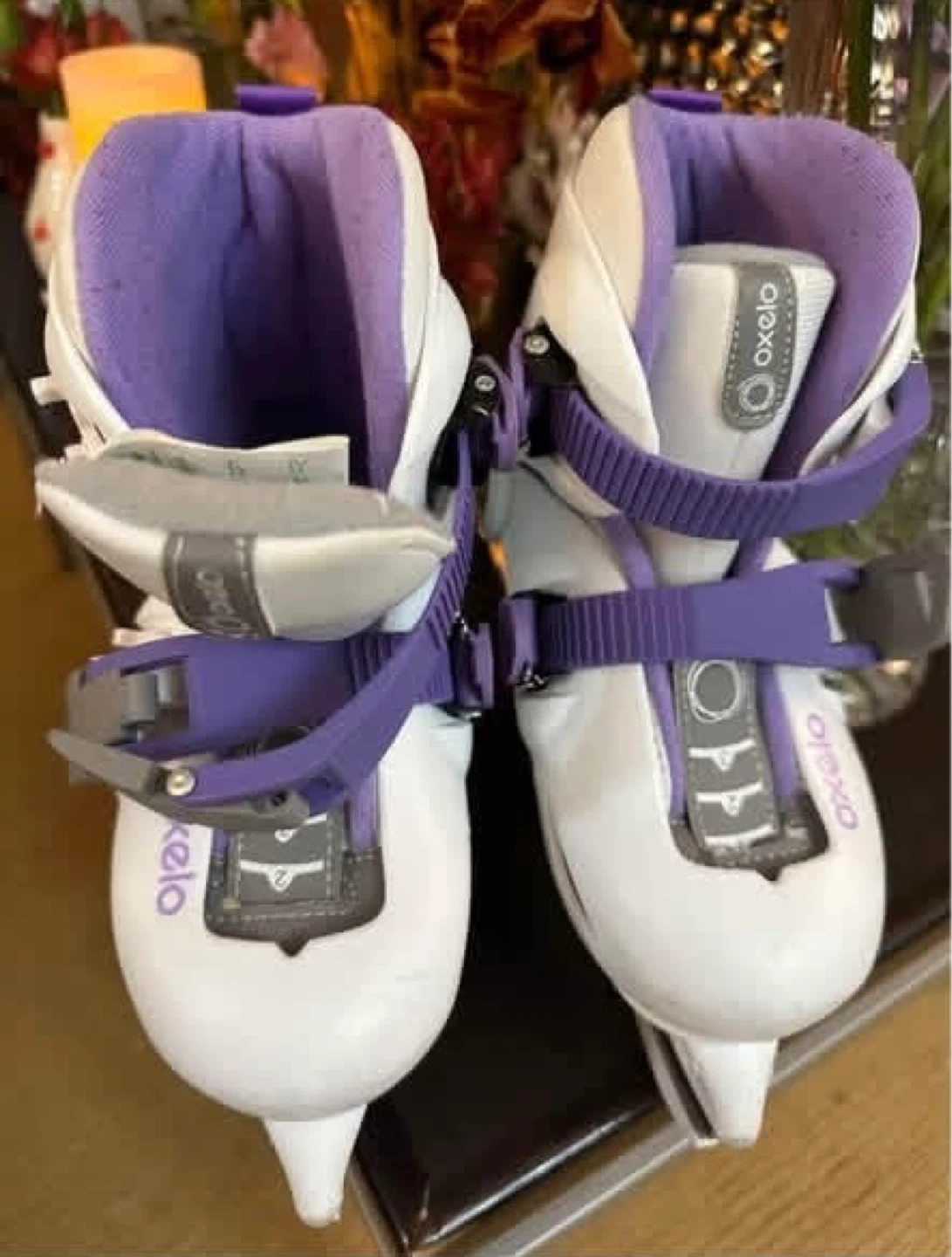Oxelo White and Purple Ice Skates
