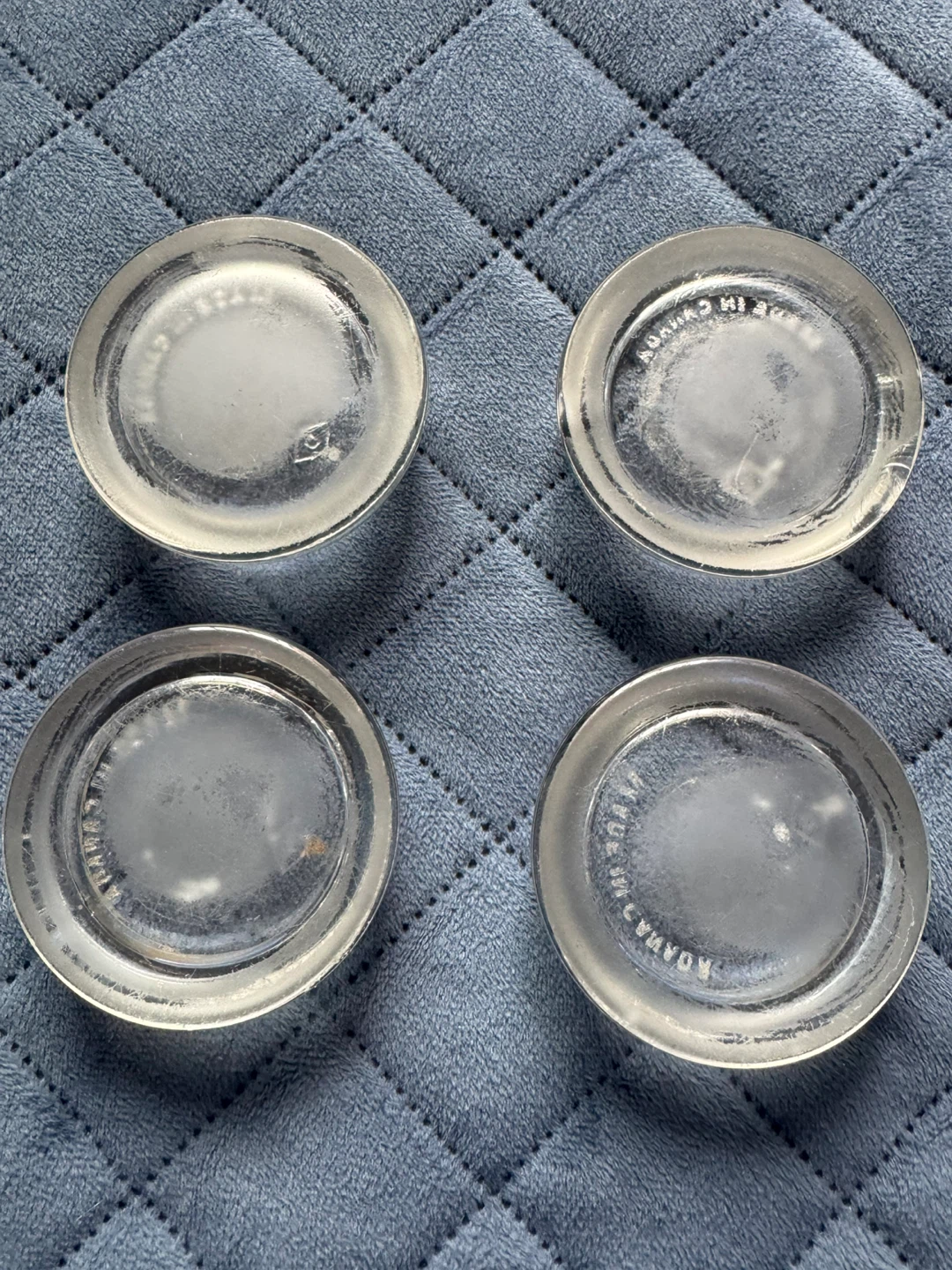 4 Clear Glass Furniture / Floor Coasters *Read Description - photo 2