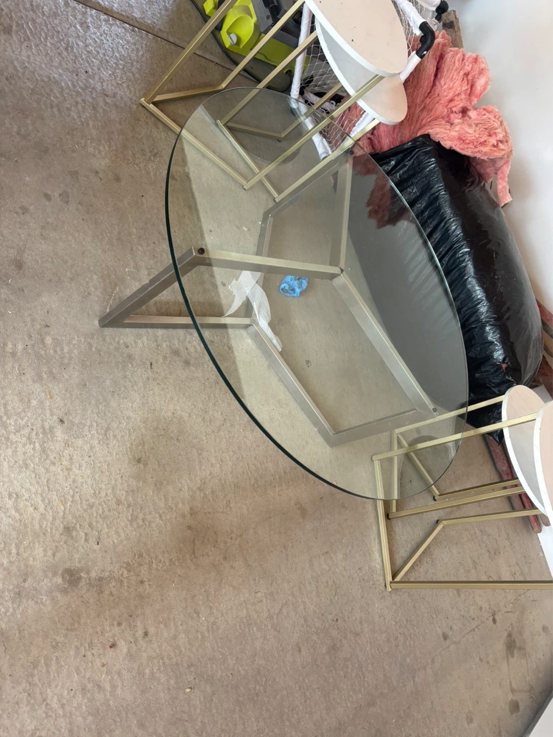 Glass Coffee Table with Metal Frame - photo 2