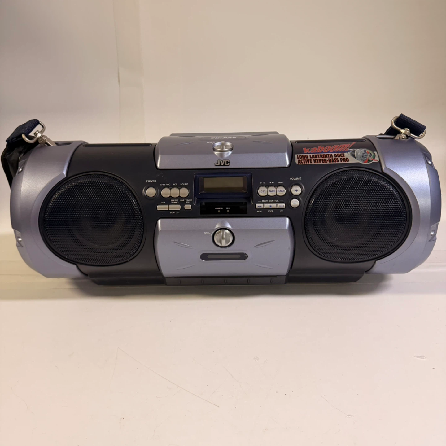 JVC Kaboom RV-B55BU Portable CD Boombox Radio AUX Cassette