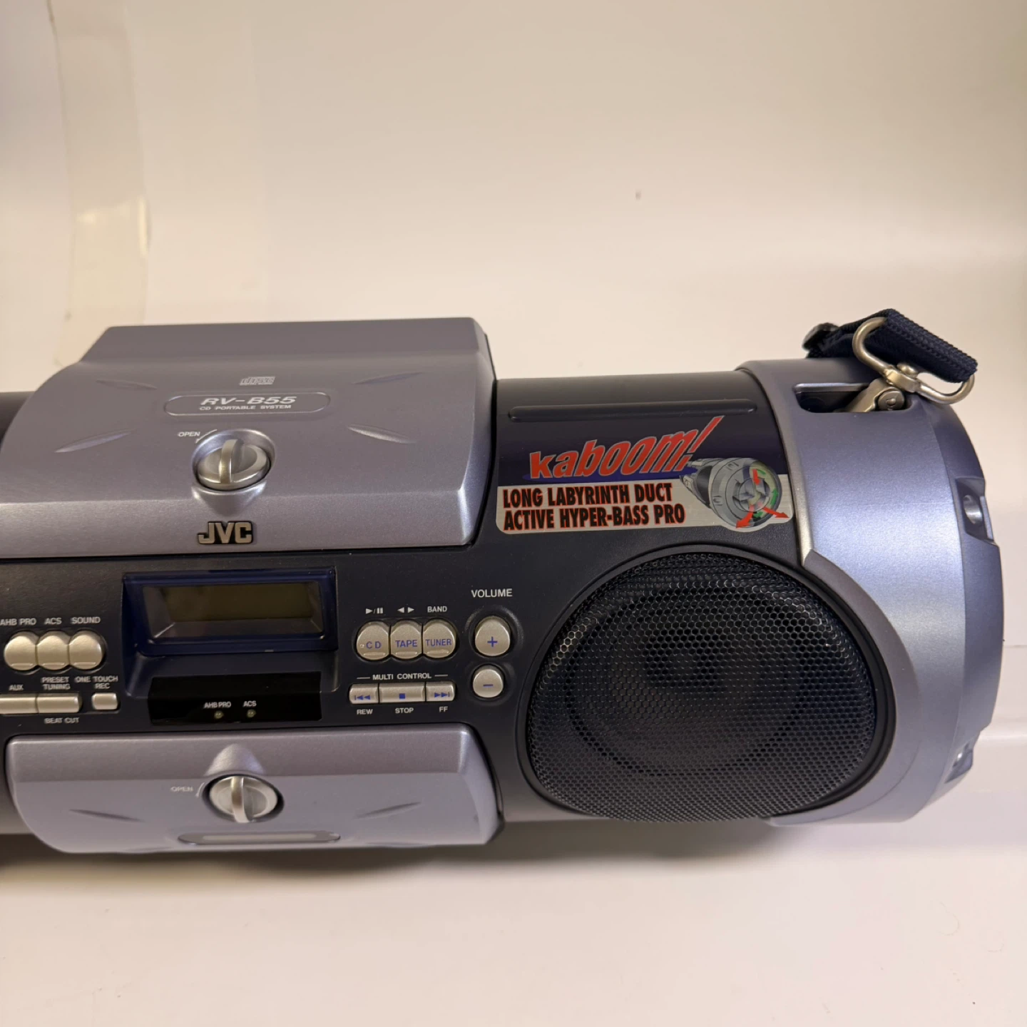 JVC Kaboom RV-B55BU Portable CD Boombox Radio AUX Cassette - photo 3