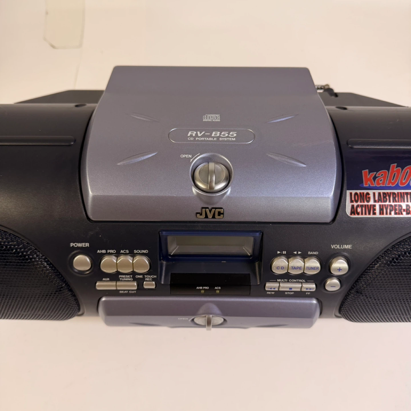 JVC Kaboom RV-B55BU Portable CD Boombox Radio AUX Cassette - photo 4
