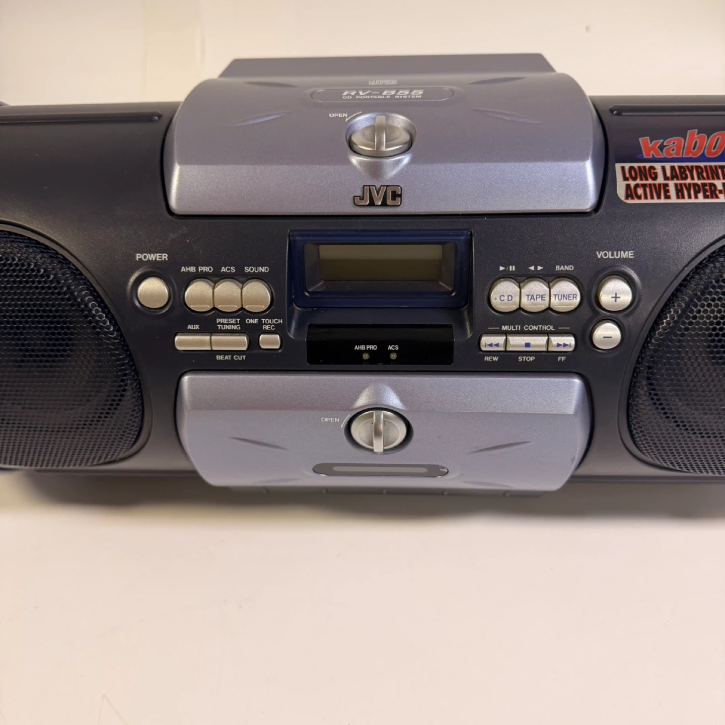 JVC Kaboom RV-B55BU Portable CD Boombox Radio AUX Cassette - photo 2