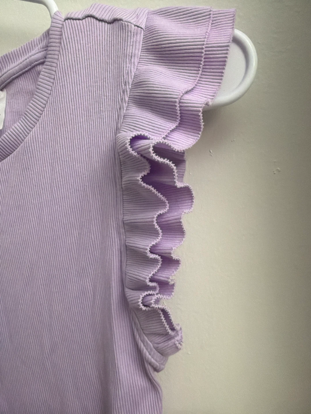 H&M Divided Purple Ribbed Ruffle Dress Size S - photo 4